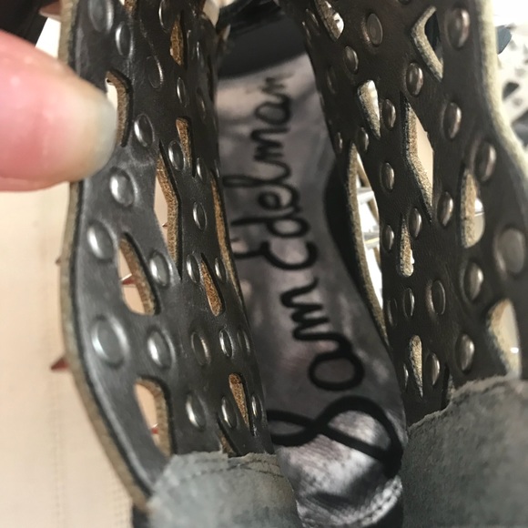 Sam Edelman NWT spike open toe leather flat wedge booties - Picture 5 of 5